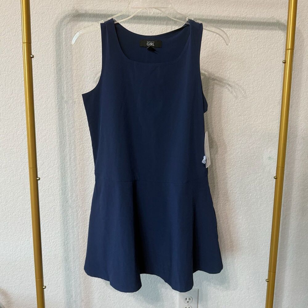 Athleta Girl Navy Sleeveless Athletic Dress Size M 8-10| Fit & Flare | NWT